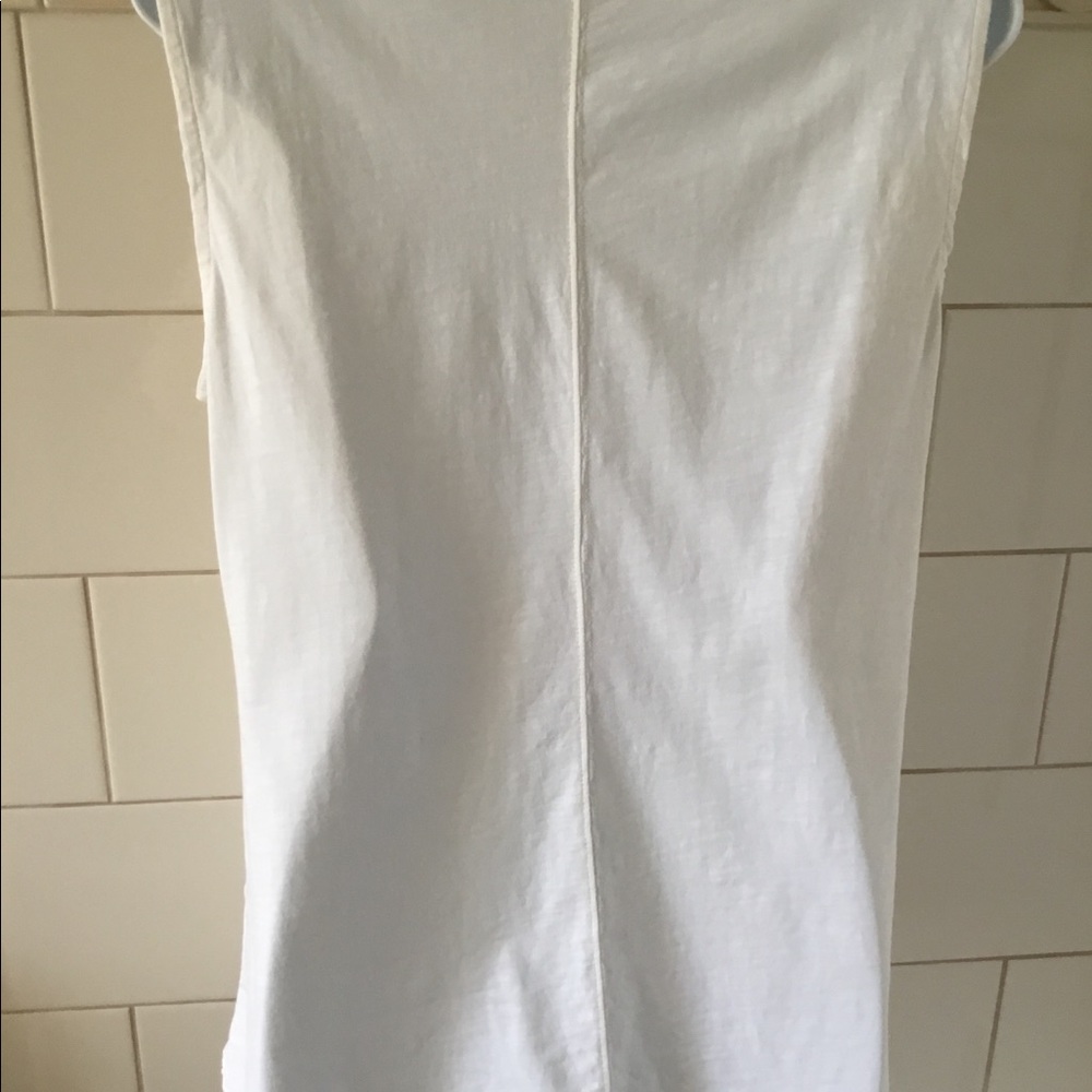 J. Crew Chainmail Stripe White Tank Top M - Picture 3 of 4